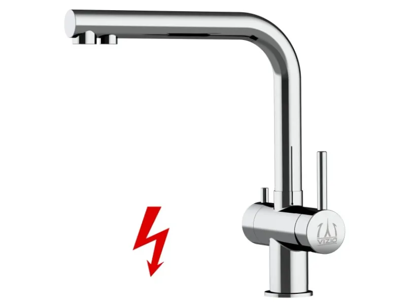 Best VIZIO NIEDERDRUCK 3 Wege Wasserhahn Küchenarmatur Edelstahl Massiv 360° Schwenkbarem L Auslauf Hochglanz Poliert Ersatzteile Küchenarmatur|Einhebelmischer