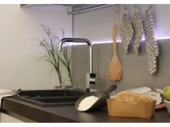VIZIO Wasserhahn Küchenarmatur BOD mit 360° Schwenkbarem L Auslauf Verchromt Einhebelmischer