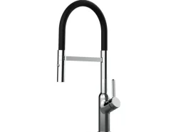 Sale VIZIO Wasserhahn Küchenarmatur BOD mit 360° Schwenkbarem Auslauf Abnehmbare 2 Strahl Handbrause Verchromt Schwarz Zweigriffarmatur|Einhebelmischer