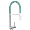 VIZIO Wasserhahn Vorfenster Küchenarmatur Umklappbar 6 CM mit 360° Schwenkbarem Auslauf Abnehmbare 2 Strahl Handbrause Schwarz Matt   Gelb