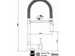 VIZIO Wasserhahn Vorfenster Küchenarmatur Umklappbar 6 CM mit 360° Schwenkbarem Auslauf Abnehmbare 2 Strahl Handbrause Schwarz Matt   Gelb