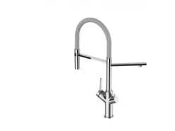 Best VIZIO 3 Wege Wasserhahn Küchenarmatur BOD mit 360° Schwenkbarem Auslauf Abnehmbare 2 Strahl Handbrause Verchromt Grau Ersatzteile Küchenarmatur