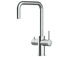 VIZIO 5 Wege Wasserhahn Küchenarmatur Edelstahl Massiv mit 360° Schwenkbarem N Auslauf Hochglanz Poliert