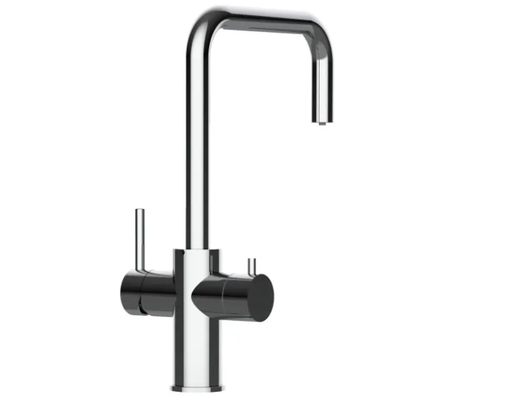 VIZIO 5 Wege Wasserhahn Küchenarmatur Edelstahl Massiv mit 360° Schwenkbarem N Auslauf Hochglanz Poliert