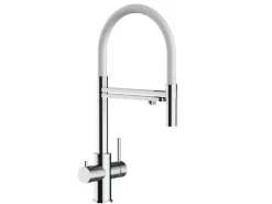 Zubehör Für Küchenarmatur|Ersatzteile Küchenarmatur<VIZIO 5 Wege Wasserhahn Küchenarmatur Edelstahl Massiv mit 360° Schwenkbarem Auslauf Abnehmbare 2 Strahl Handbrause Hochglanz Weiß