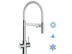 Zubehör Für Küchenarmatur|Ersatzteile Küchenarmatur<VIZIO 5 Wege Wasserhahn Küchenarmatur Edelstahl Massiv mit 360° Schwenkbarem Auslauf Abnehmbare 2 Strahl Handbrause Hochglanz Weiß