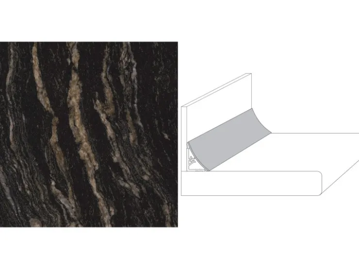 Wandabschlussleiste System Plus 300 cm x 3 cm Marmor St. Laurent (C172 SI)
