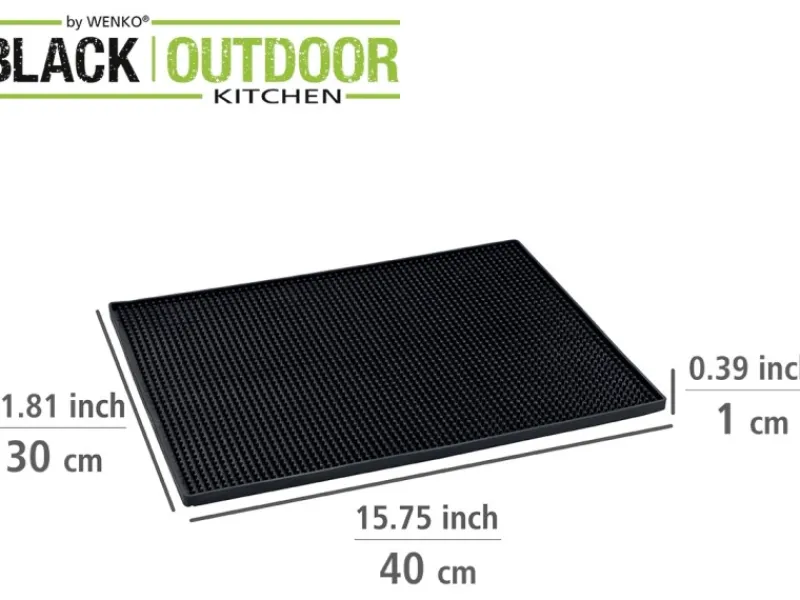 Best Abtropfmatte Maxi 40 cm x 30 cm Black Outdoor Kitchen Schwarz Schneidebretter