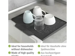 Wenko Küchenhelfer<Abtropfmatte Nelia Maxi Kunststoff 40 cm x 35 cm Grau
