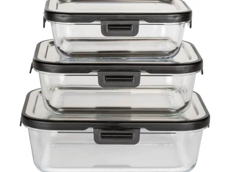Wenko Vorratsdosen|Vorratsbehälter<Glas Frischhaltedose Steel Black Outdoor Kitchen 1 l