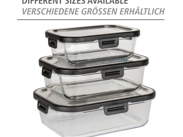 Wenko Vorratsdosen|Vorratsbehälter<Glas Frischhaltedose Steel Black Outdoor Kitchen 1 l