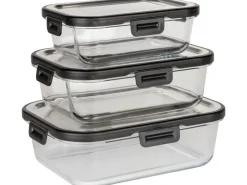 Wenko Vorratsdosen|Vorratsbehälter<Glas Frischhaltedose Steel Black Outdoor Kitchen 1,5 l