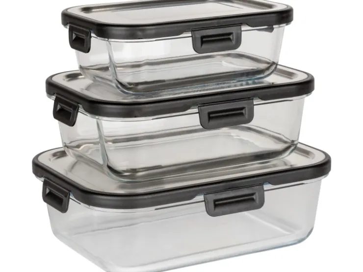 Wenko Vorratsdosen|Vorratsbehälter<Glas Frischhaltedose Steel Black Outdoor Kitchen 1,5 l