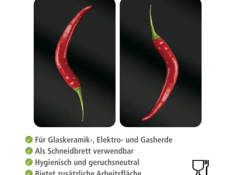 Outlet Herdabdeckplatten Universal Hot Peperoni 2er-Set Mehrfarbig Herdabdeckungen|Herde
