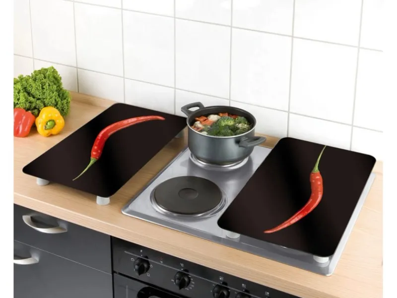 Outlet Herdabdeckplatten Universal Hot Peperoni 2er-Set Mehrfarbig Herdabdeckungen|Herde