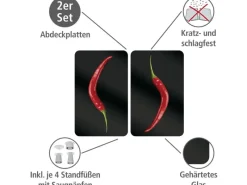 Outlet Herdabdeckplatten Universal Hot Peperoni 2er-Set Mehrfarbig Herdabdeckungen|Herde