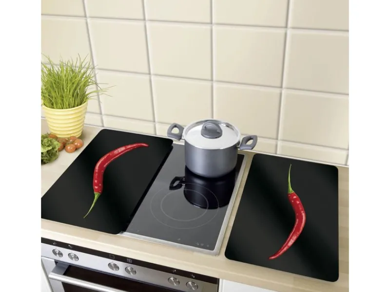 Outlet Herdabdeckplatten Universal Hot Peperoni 2er-Set Mehrfarbig Herdabdeckungen|Herde