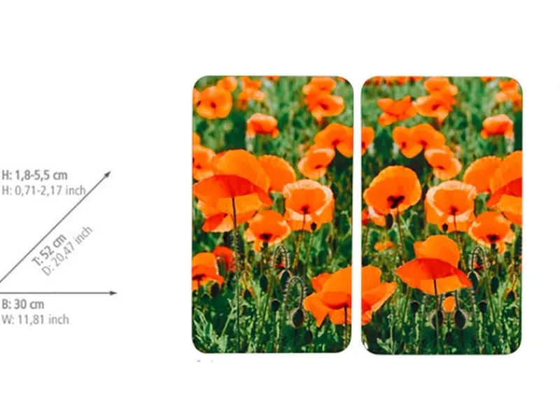 Sale Herdabdeckplatte Universal Mohnfeld 2er-Set für alle Herdarten Herdabdeckungen