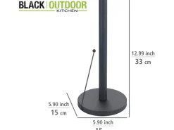 Best Küchenrollenhalter Clayton Pulverbeschichtetes Metall Ø 15 x 33 cm Schwarz Küchenhelfer