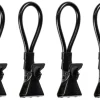 Wenko Küchenhelfer<Klemm-Ösen Metall 1,7 cm x 5,3 cm x 1 cm Schwarz 4 Stück