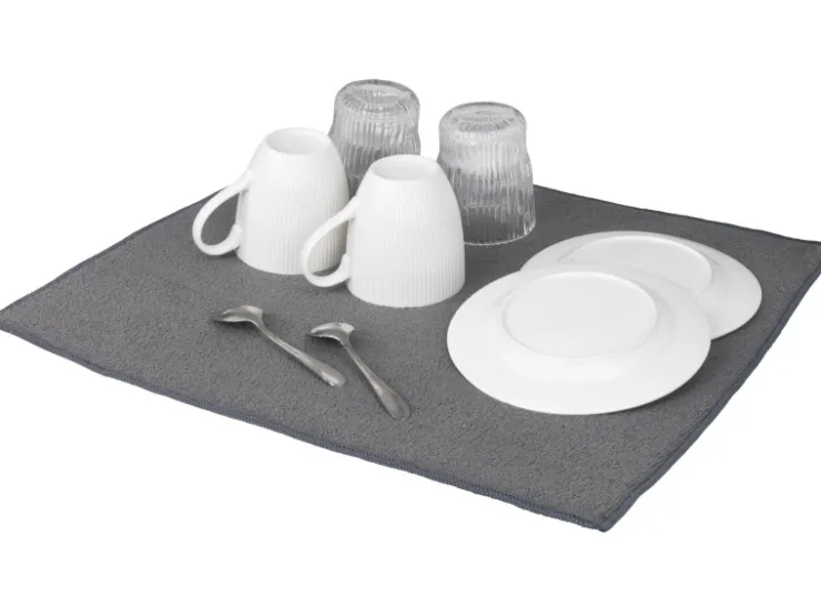Wenko Pfannen|Küchenhelfer<Mikrofaser Abtropfmatte Miko 47 cm x 40 cm Grau