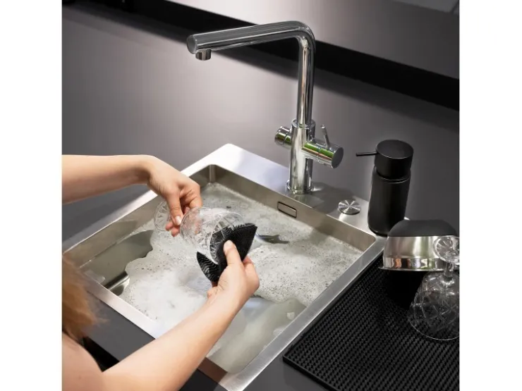 Wenko Silikon Spülschwamm Soft 2 Stück Black Outdoor Kitchen Schwarz