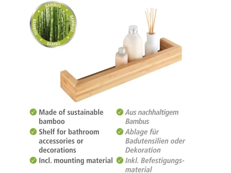 Best Wandregal Bambusa 40 cm Bambus Küchenregale