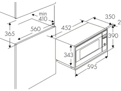 Haushaltsgeräte<Wolkenstein Einbau-Mikrowelle WMW800-20GB EB