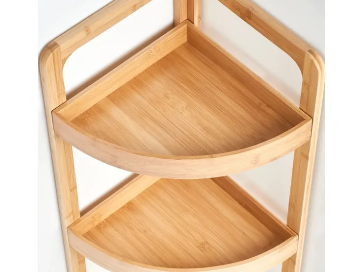 Clearance Zeller Eckregal Bambus 85 cm x 29 cm x 29 cm