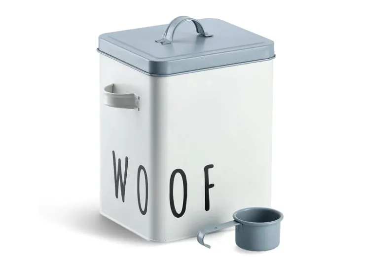 Zeller Futterdose Woof Metall 23,4 cm x 16,2 cm x 25,8 cm Weiß