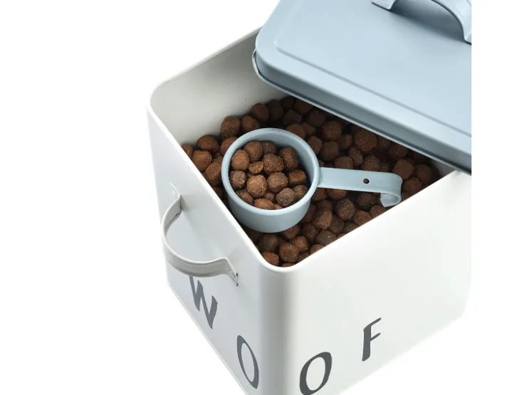Zeller Futterdose Woof Metall 23,4 cm x 16,2 cm x 25,8 cm Weiß