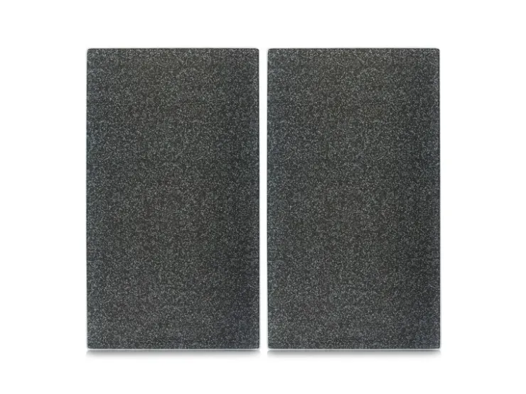 Zeller Schneidebretter<Herdabdeck-/Schneideplatten-Set Granit-Optik 2-teilig Anthrazit
