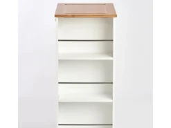 Clearance Zeller Küchenrollwagen Bambus/MDF/Metall 50 cm x 37 cm x 86,5 cm Weiß