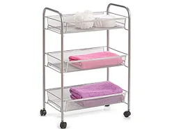 Clearance Zeller Rollwagen Mesh 62,5 cm x 26 cm x 44 cm Silber