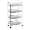 Zeller Servierwagen<Rollwagen Mesh 4-lagig 83,5 cm x 26 cm x 42,5 cm Silber