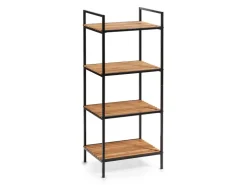 Zeller Küchenregale<Standregal mit 4 Ablagen Bambus/Metall 95 cm x 33 cm x 39 cm Schwarz