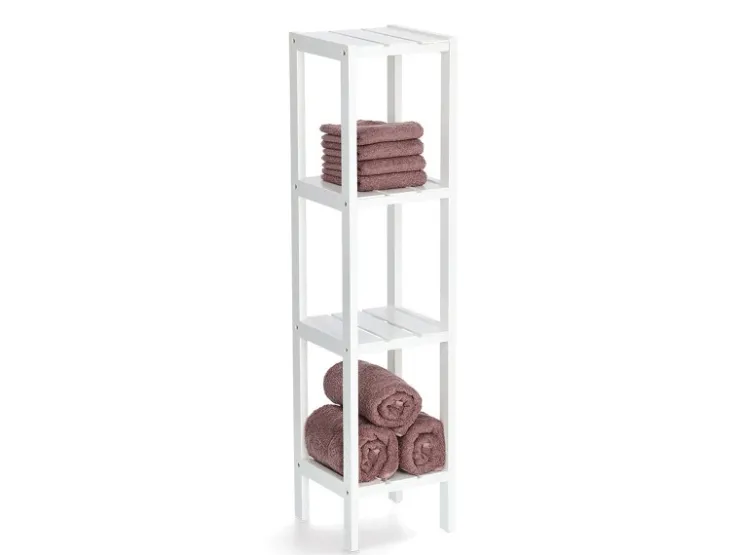 Zeller Küchenregale<Standregal mit 4 Ablagen MDF 22 cm x 22 cm x 92 cm Weiß