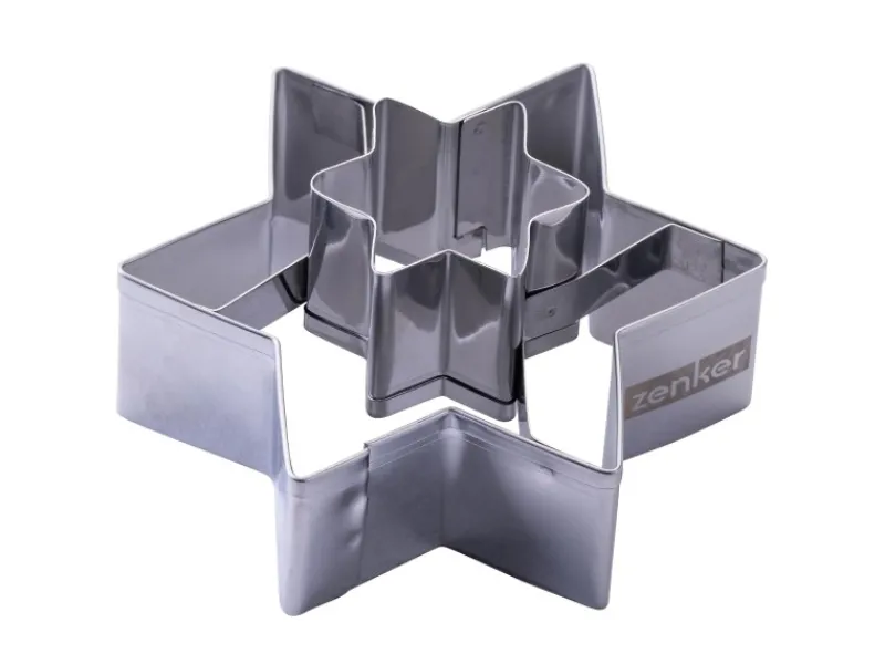 Clearance Zenker Ausstecher Linzer Stern 2 in 1 Silber Küchenhelfer