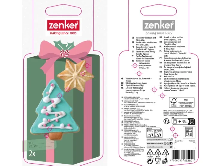 Zenker Patisserie Küchenhelfer<Zenker Ausstecher-Set Baum und Stern Silber 2-teilig