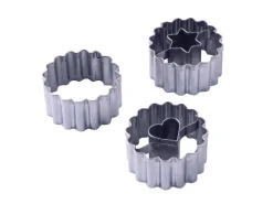 Zenker Patisserie Küchenhelfer<Zenker Ausstecher-Set Linzer Herz und Stern Silber 3-teilig
