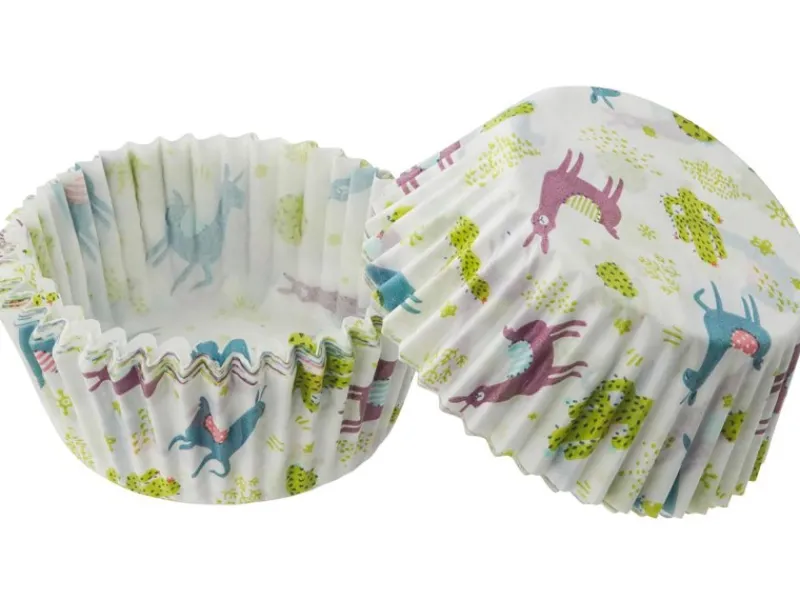 Papierbackförmchen Lama/Kaktus 50 Stück Küchenhelfer