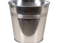Töpfe<Zink-Übertopf Ø 14 cm x 12 cm Silber