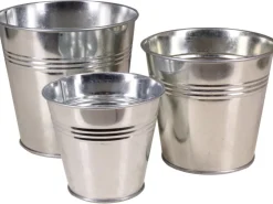 Töpfe<Zink-Übertopf Ø 11,5 cm x 10,5 cm Silber