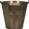 Töpfe<Zink-Eimer Blacklook mit Henkel/Holzgriff 7,2 L 31 cm x 29 cm x27 cm