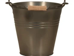 Töpfe<Zink-Eimer Blacklook mit Henkel/Holzgriff 7,2 L 31 cm x 29 cm x27 cm